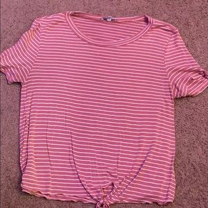 Pink Charlotte Russe Cropped Shirt